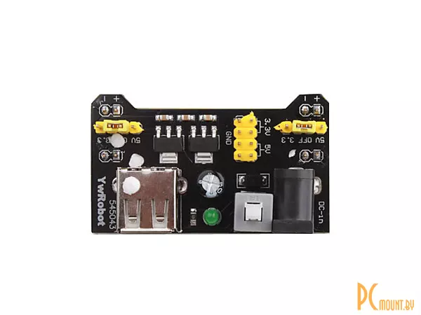 Arduino, Модуль питания для макетной платы, Breadboard Power Module compatible 5V/3.3V DC or USB