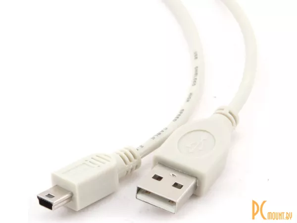 Кабель USB A - MiniUSB 5P 0.8m White